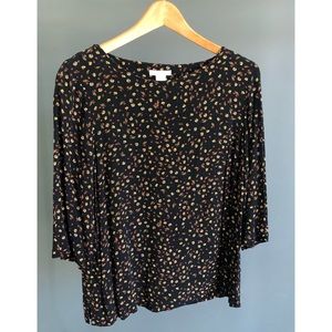 H&M 3/4 Length Sleeve Floral Print Blouse